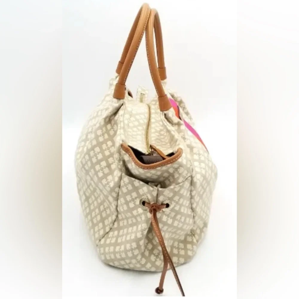 Kate Spade Classic Spade Stevie Baby Bag, Cream and Pink GUC